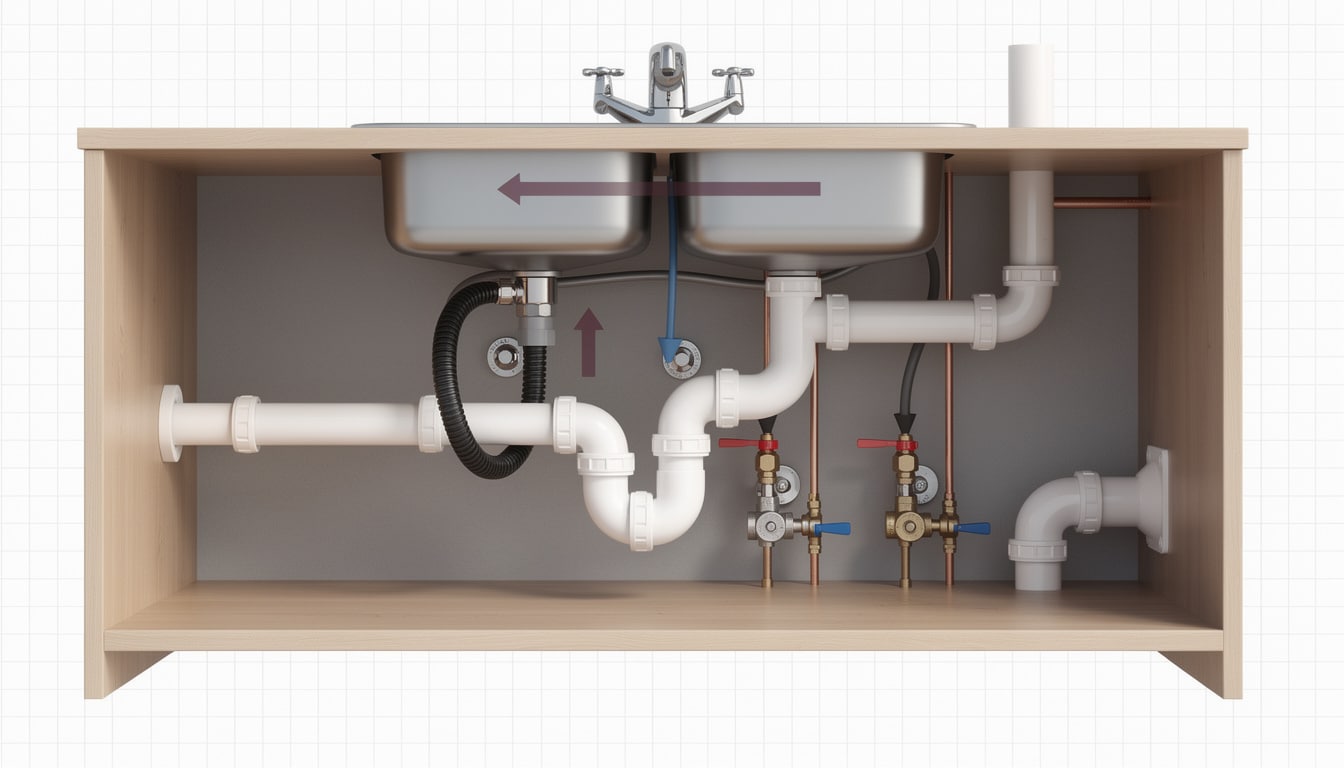 apprenez à optimiser efficacement le schéma d'évacuation pour évier et lave-vaisselle afin d'assurer un drainage optimal et éviter les problèmes de refoulement.