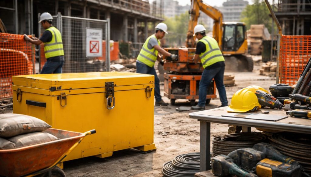 Chantier de construction l'après-midi