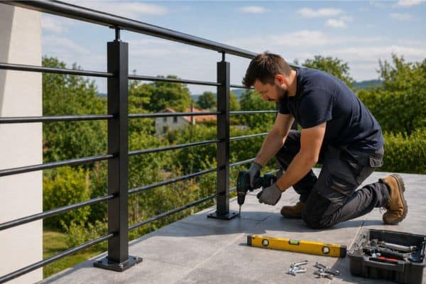 Installation de rambarde sur balcon