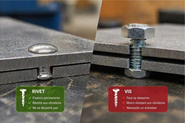 Rivets vs vis : comparaison de fixation
