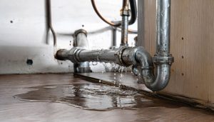 fuite d'eau d'une canalisation